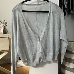 Free People Silver Cardigan